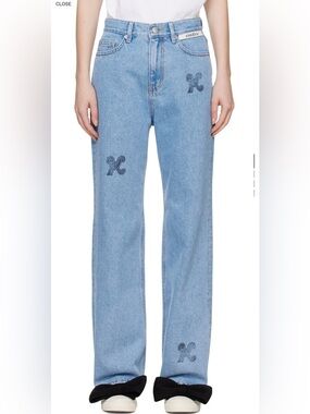 KIMHËKIM Blue Stamped Jeans Size WAIST US 25